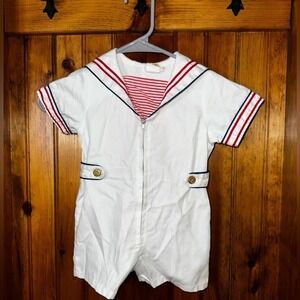 Little Bitty Sailor Suit Vintage Romper For Boys size 3T